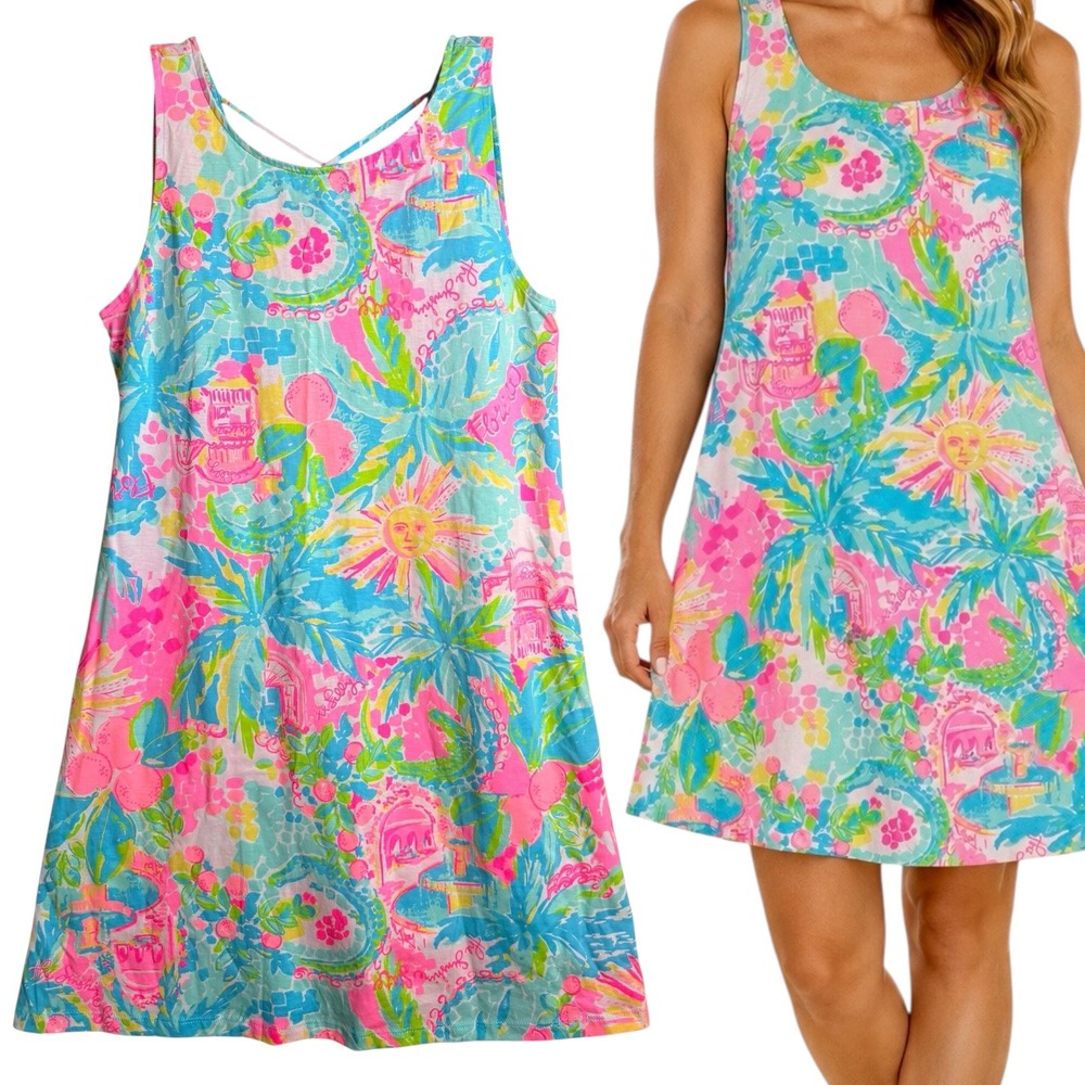 Lilly Pulitzer Kristen Swing Dress Sunshine State of Mind Florida Print NWT S